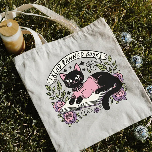 Banned Books and Sassy Cats - Tote