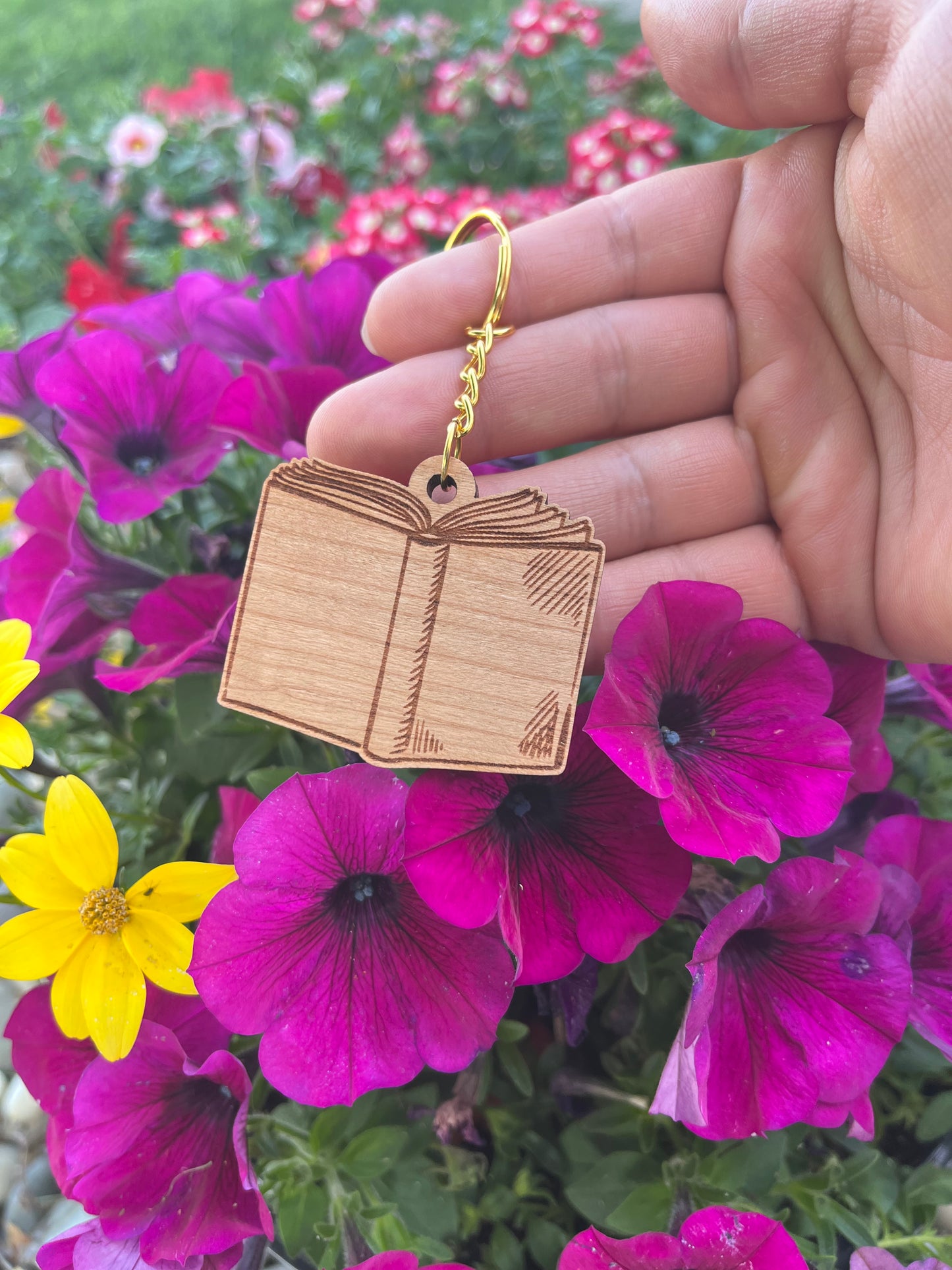 The Enchanted Tome - Wooden Keychain