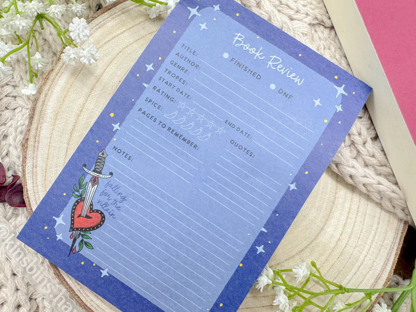 Falling for the Villain Book Review Notepad