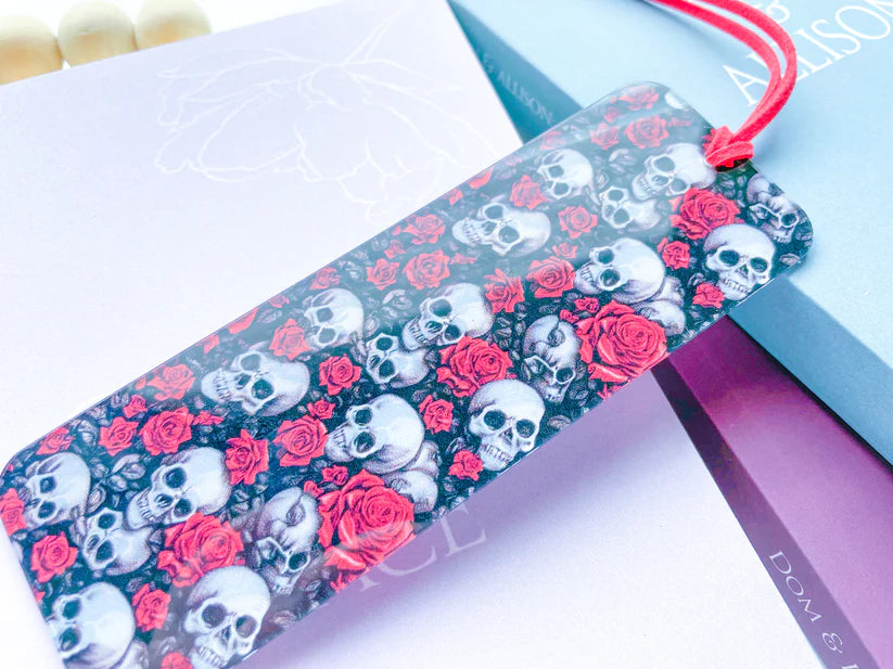 Skulls & Roses Acrylic Bookmark