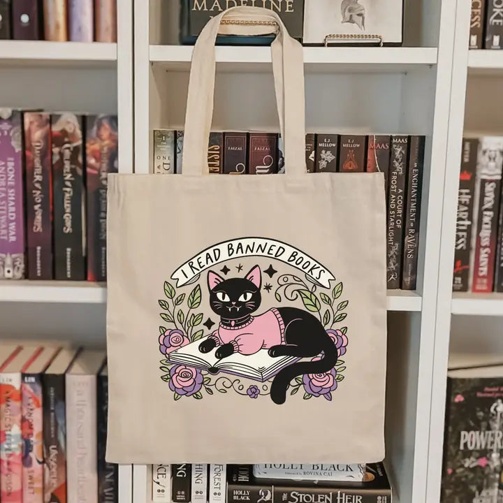 Banned Books and Sassy Cats - Tote