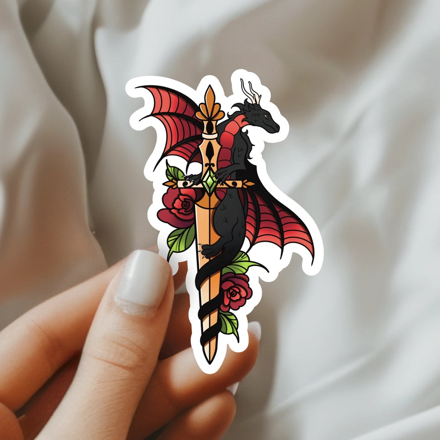 Dragon and Rose Sigil - Vinyl Sticker