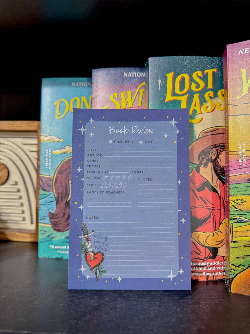 Falling for the Villain Book Review Notepad