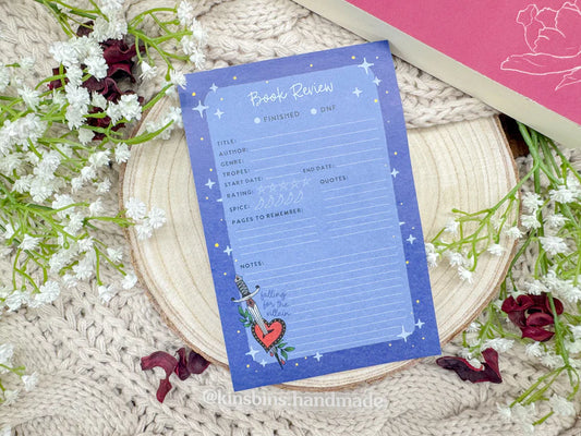 Falling for the Villain Book Review Notepad