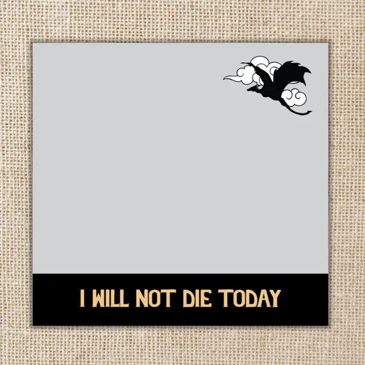 I Will Not Die Today Sticky Notes – Licensed Fourth Wing Stationery