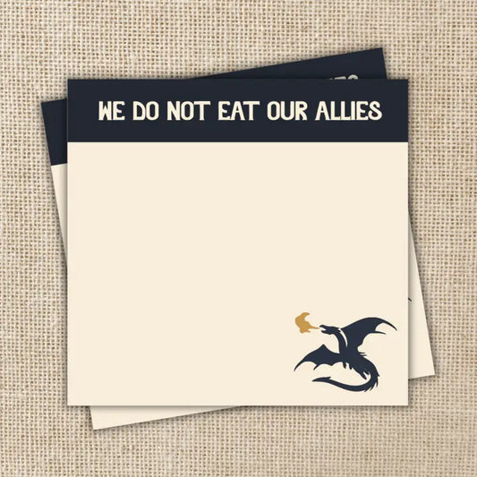 We Do Not Eat Our Allies Sticky Notes – Licensed Fourth Wing Stationery